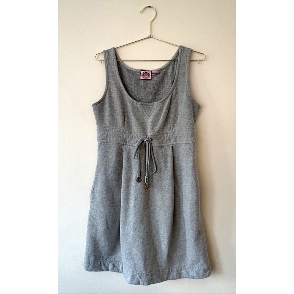 Juicy Couture Dresses & Skirts - Juicy Couture Gray Sleeveless Dress Tie Waist Soft Knit Size M